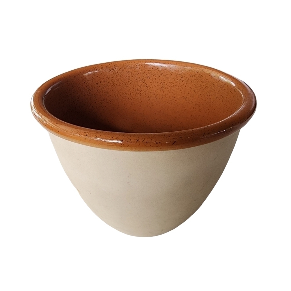 Vintage Bennington Pottery vermont burnt speckled Orange glazed mixing bowl